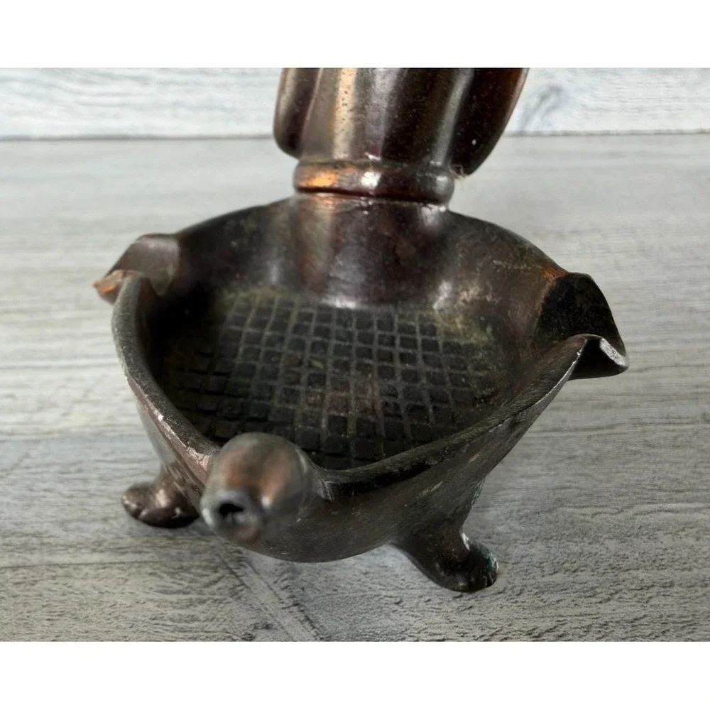 Vtg 1950's Cast Metal Dachshund Wiener Dog Ashtray Figurine Animal Japan 4.5